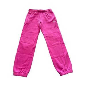 Jordan Kids Pink Fleece Joggers Sweatpants Jumpman Logo Girls 12-13 Yrs L